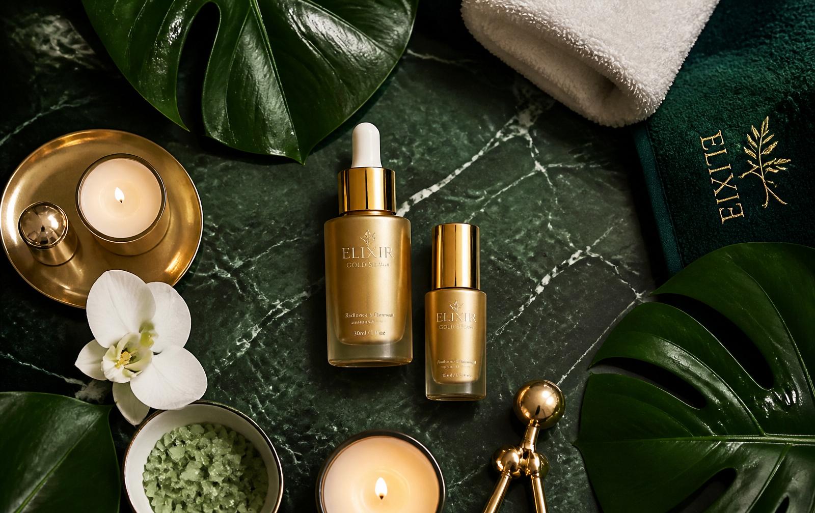 Luxury mobile spa flatlay